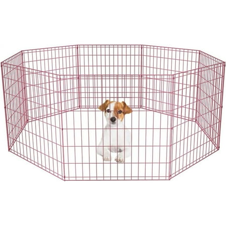 Bestpet 24"H Dog Playpen, Pink, 8 Panel