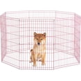 thumbnail image 1 of Bestpet 36"H Dog Exercise Playpen, 8 Panel, Pink, 1 of 7