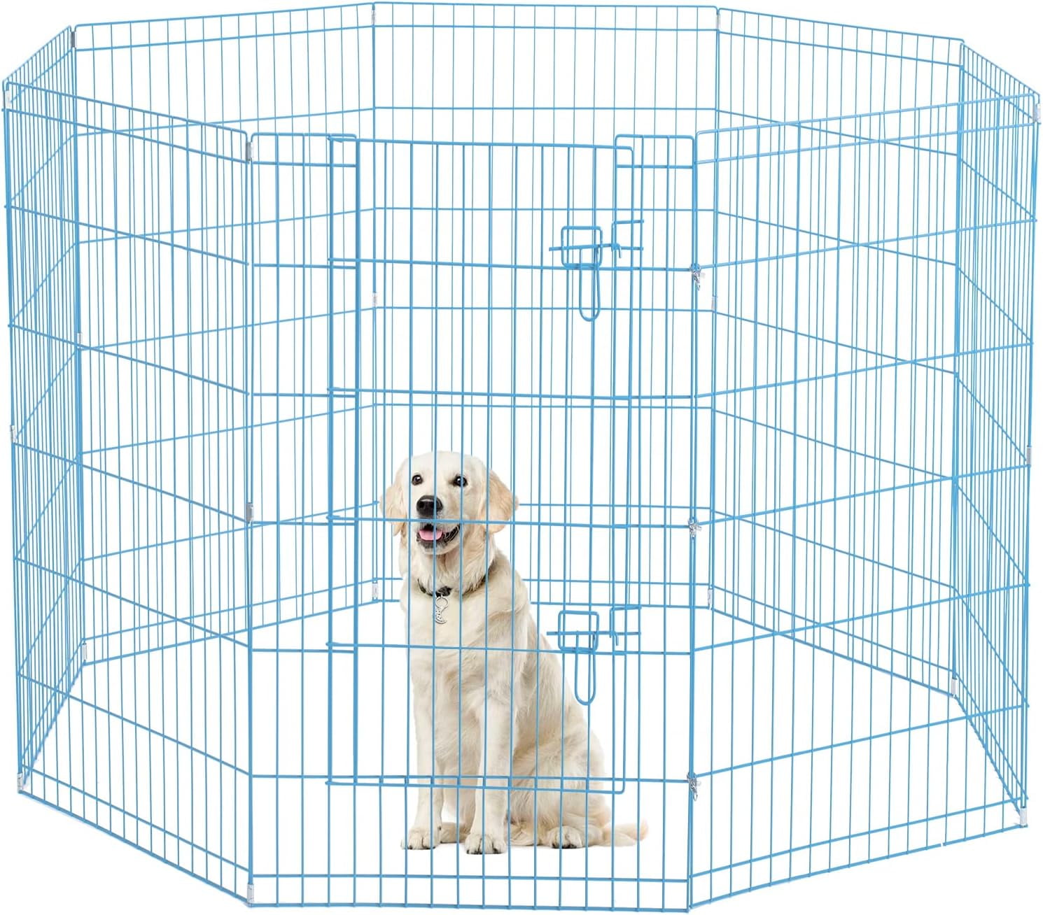 Bestpet 42"H Dog Playpen, Blue, 8 Panel