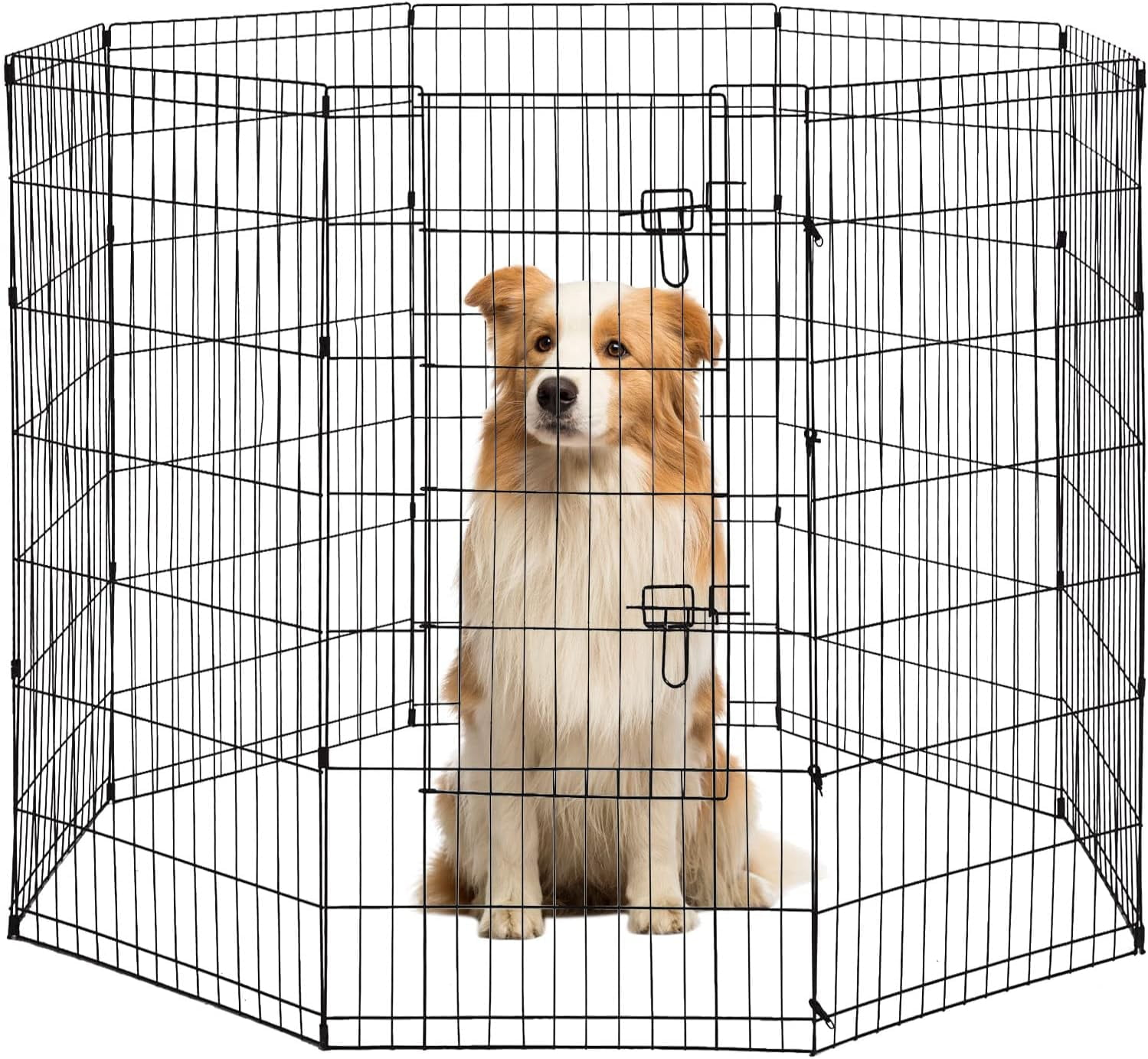 SmileMart 40"H Heavy Duty Black Iron Dog Playpen, 2 Panels - Walmart.com