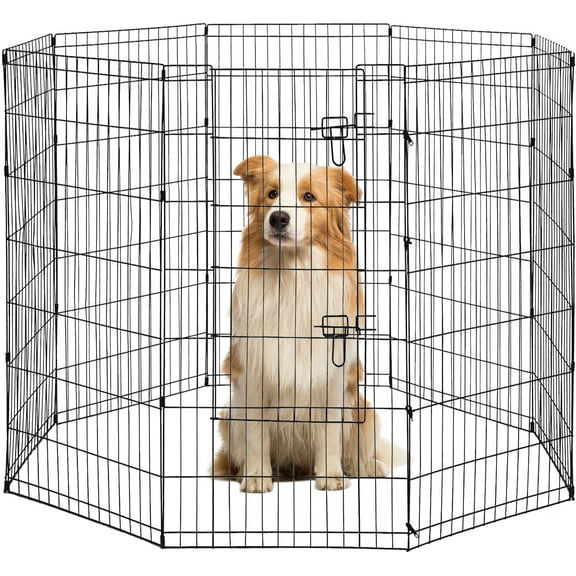 Bestpet 48"H Dog Playpen, Black, 8 Panel