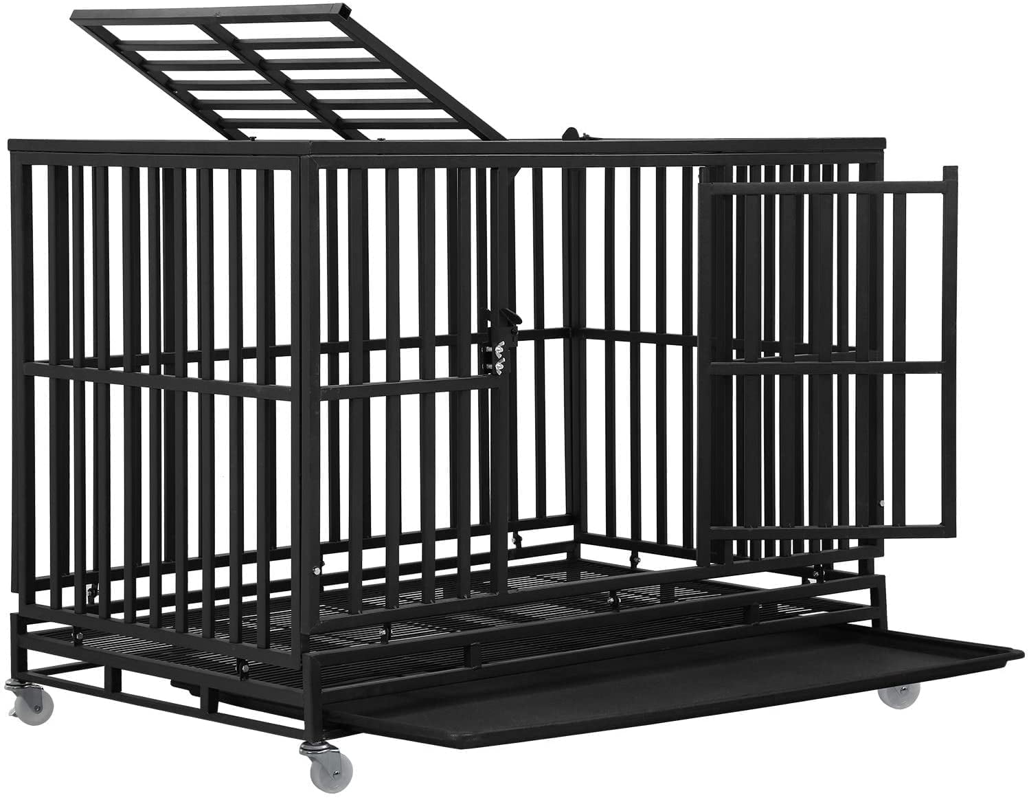 Bestpet Crate Cage Kennel for Large and Medium Dogs, Heavy Duty, 48 Inches