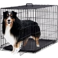 thumbnail image 1 of Bestpet Folding Black 48" 2 Door Pet Dog Cage Kennel with Divider Cat Cage Kennel with Tray, 1 of 7