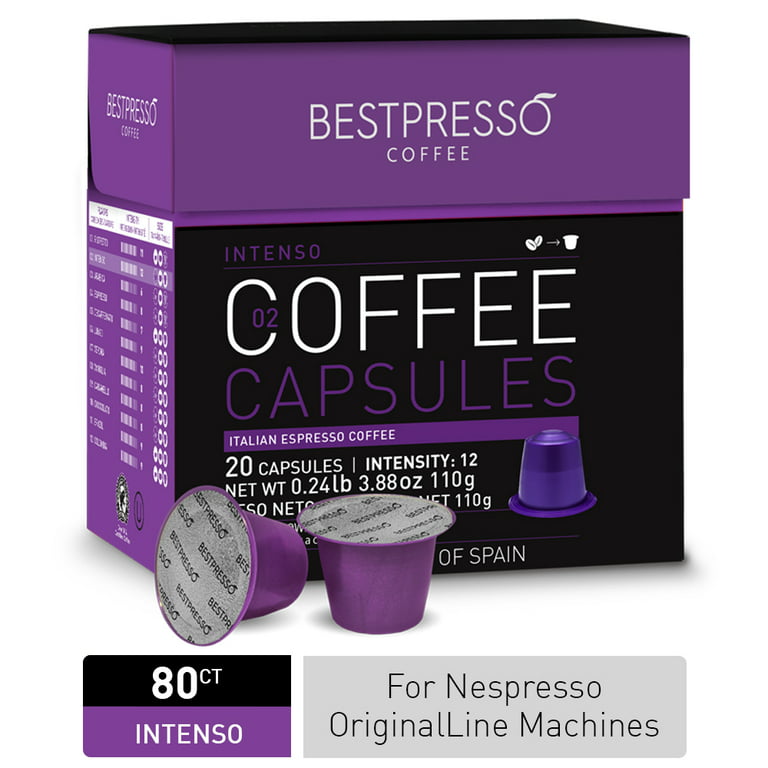 Bestpresso Lungo Blend (High Intensity) Espresso Pods for Nespresso  OriginalLine Machine - 120 Certified Genuine Coffee Capsules
