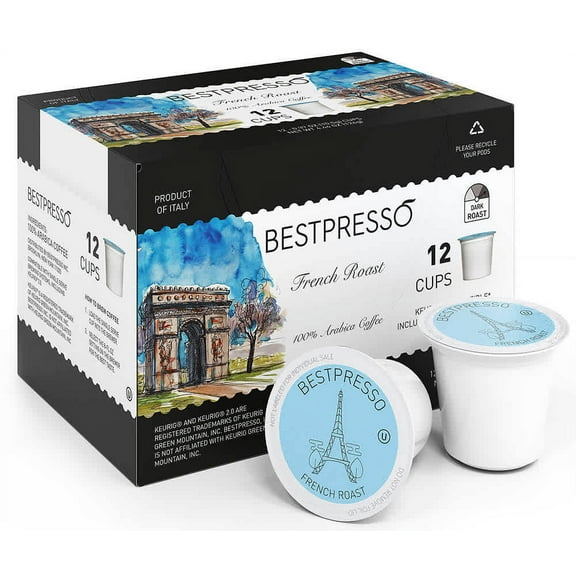 Bestpresso Coffee, French Roast Single Serve K-Cup Pods, 96 Count (Compatible with 2.0 Keurig Brewers)