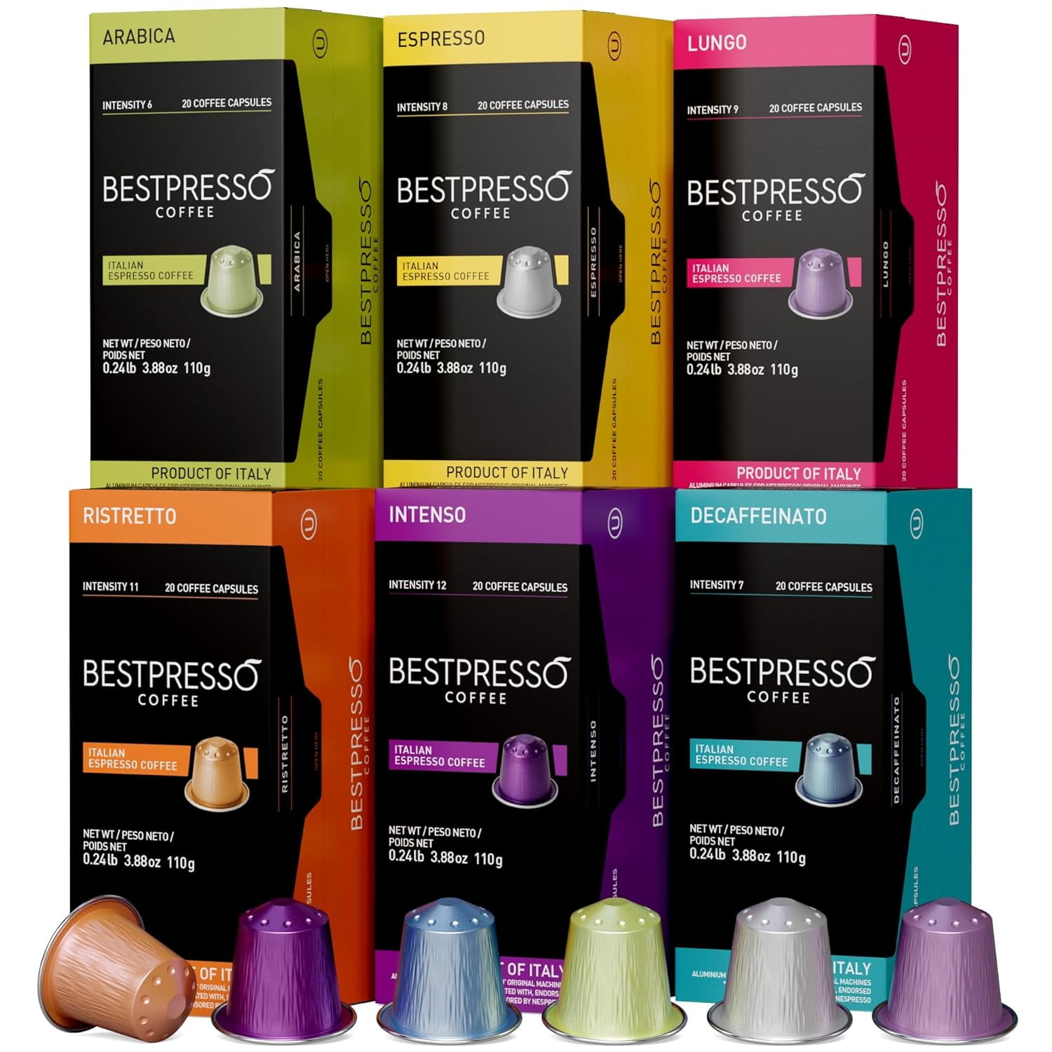 Bestpresso Coffee for Nespresso Original Machine 120 pods Certified