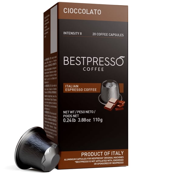 Bestpresso Coffee for Original Machine 120 pods Certified Genuine Espresso Chocolate Blend (Medium Intensity)