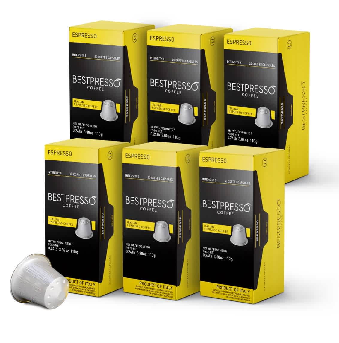 Bestpresso Coffee for OriginalLine Machine 120 pods Certified Genuine Espresso Espresso Blend (Medium