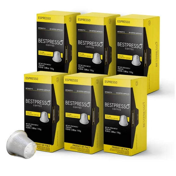 Bestpresso Coffee for  OriginalLine Machine 120 pods Certified Genuine Espresso Espresso Blend (Medium