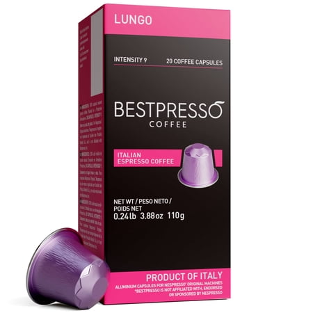 Bestpresso Coffee for Original Machine 120 pods Certified Genuine Espresso Lungo Blend (High Intensity)