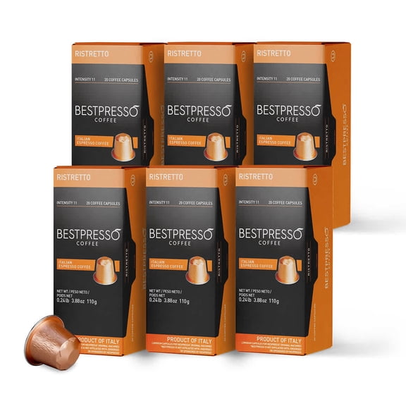 Bestpresso Coffee for  Original Machine 120 pods Certified Genuine Espresso Ristretto Blend(High Intensity),