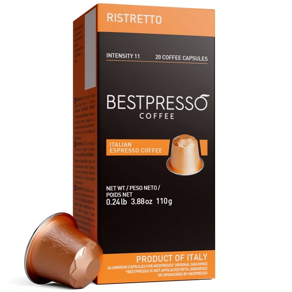 Bestpresso Coffee for Original Machine 120 pods Certified Genuine Espresso Ristretto Blend(High Intensity),