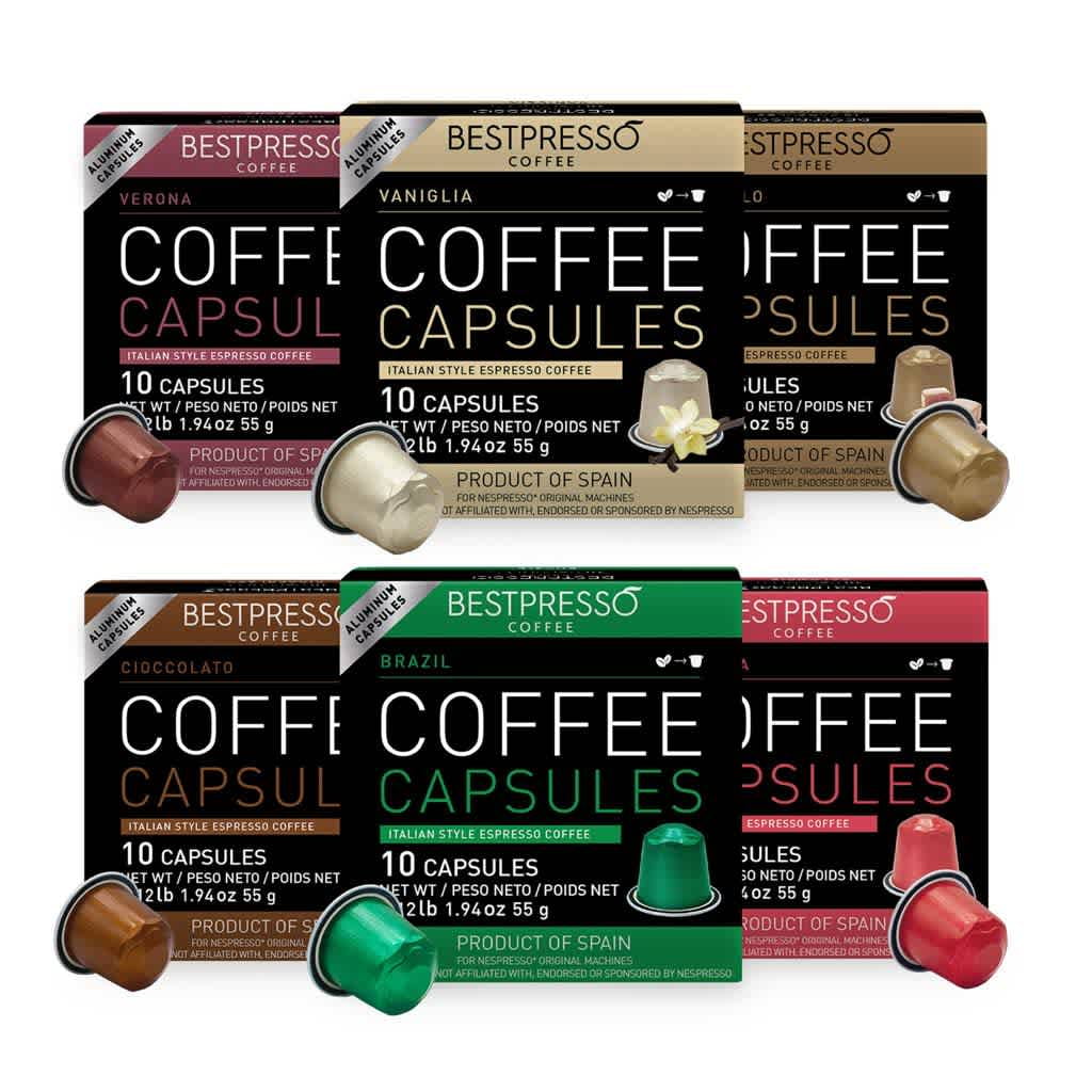 Free Shipping Bestpresso Coffee for Nespresso OriginalLine Machine 120 pods Certified Genuine Espresso Variety Pack Pods Compatible Walmart