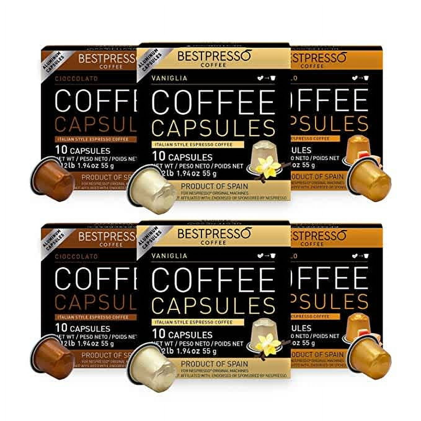 Bestpresso Coffee for Nespresso OriginalLine Machine 120 pods Certified Genuine Espresso Variety Pack