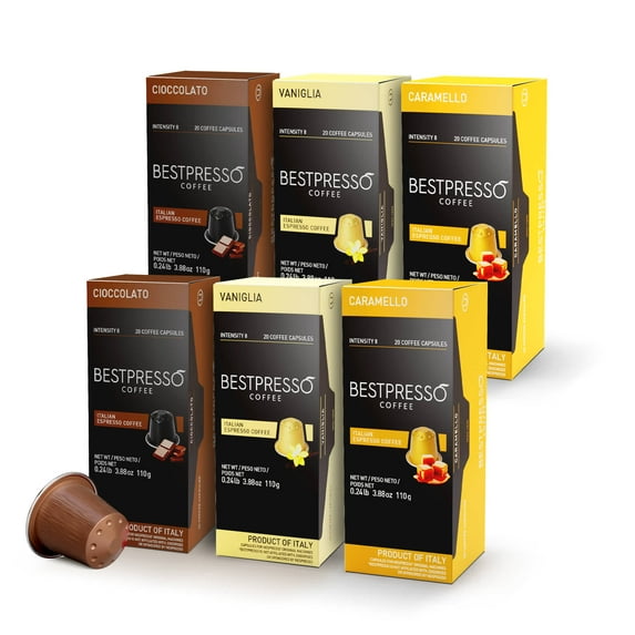 Bestpresso Coffee for OriginalLine Machine 120 pods Certified Genuine Espresso Variety Pack