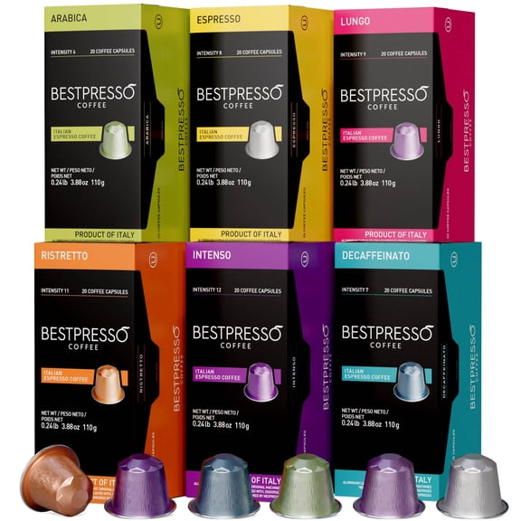 Bestpresso Coffee for  Original Machine 120 pods Certified Genuine Espresso Variety Pack includes one pack of