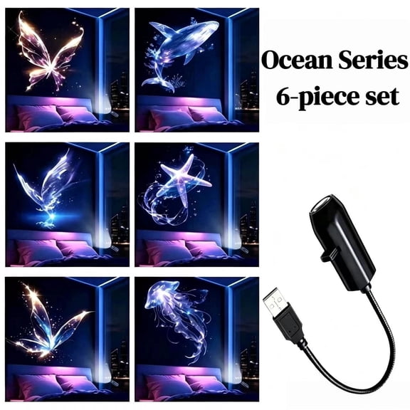 Bestseller LED Projection Lamp, Starry Sky Ocean Halloween Design, Romantic Night Light for Bedroom & Home Decoration