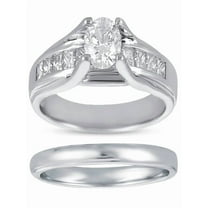 Bestselling 1 Carat Round and Princess Diamond Bridal Ring Set for Women in White Gold