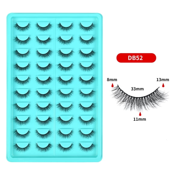 Bestselling 20 Pairs False Eyelashes, Large Capacity Short Style, Natural Curly One-Piece Black Band Lashes
