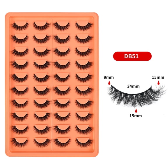 Bestselling 20 Pairs False Eyelashes, Large Capacity Short Style, Natural Curly One-Piece Black Band Lashes