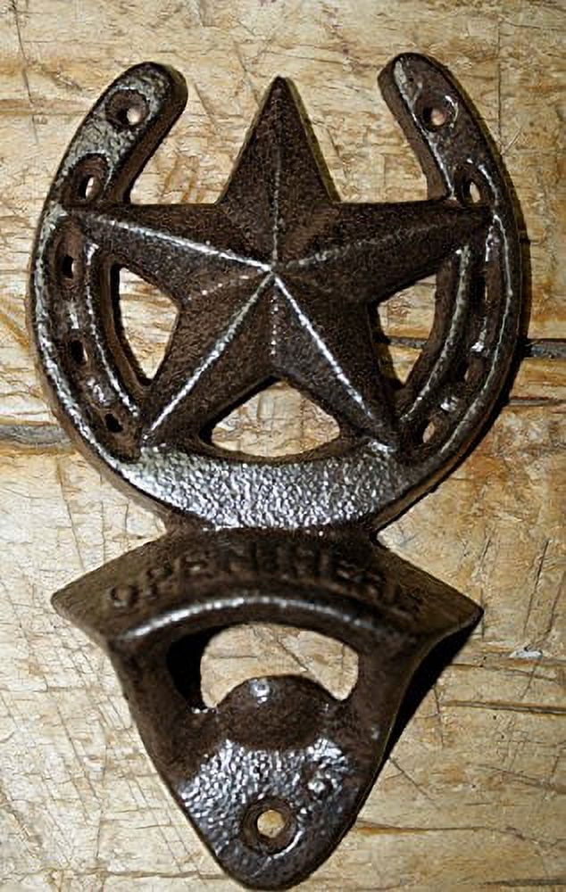Bestselling Cast Iron HORSESHOE STAR Plaque OPEN HERE Western Wall