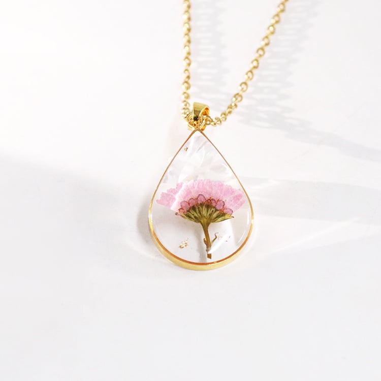 ネックレス・ペンダント real flower necklace Bestselling December Birth Flower Teardrop Pendant Necklace - Real