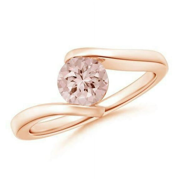 Bestselling Morganite Engagement Ring on Sale: 1 Carat Morganite Solitaire Engagement Ring in 10k Rose Gold