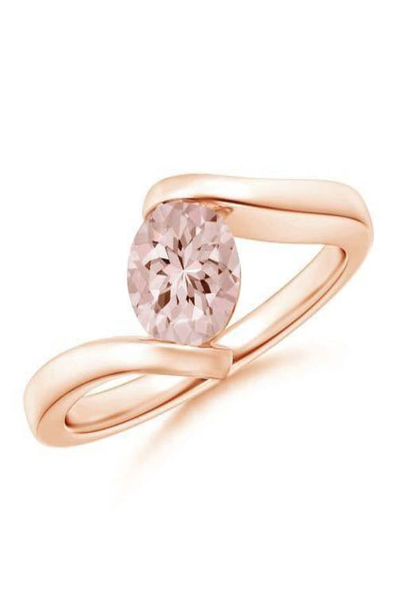 Bestselling Morganite Engagement Ring on Sale: 1 Carat Morganite Solitaire Engagement Ring in 10k Rose Gold