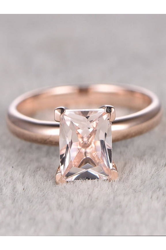 Bestselling Morganite Engagement Ring on Sale: 1 Carat Morganite Solitaire Engagement Ring in 10k Rose Gold
