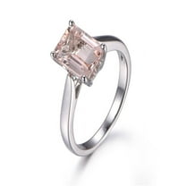 Bestselling Morganite Engagement Ring on Sale: 1 Carat Morganite Solitaire Engagement Ring in 10k White Gold