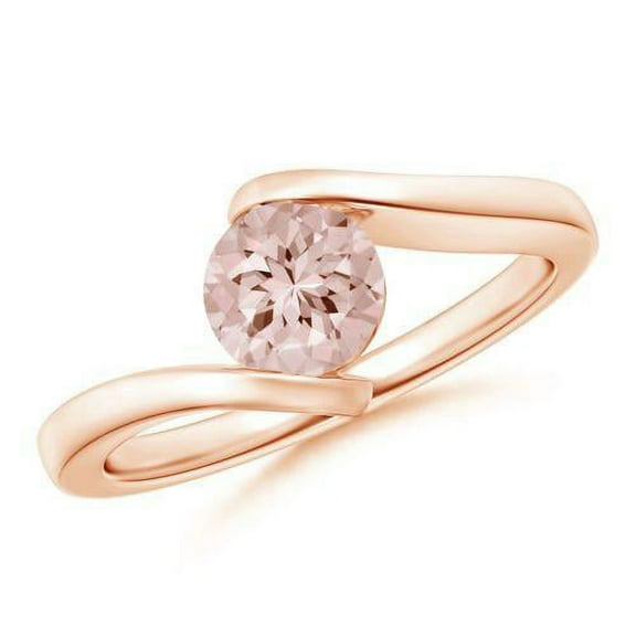 Bestselling Morganite Engagement Ring on Sale: 1 Carat Morganite Solitaire Engagement Ring in 14k Rose Gold