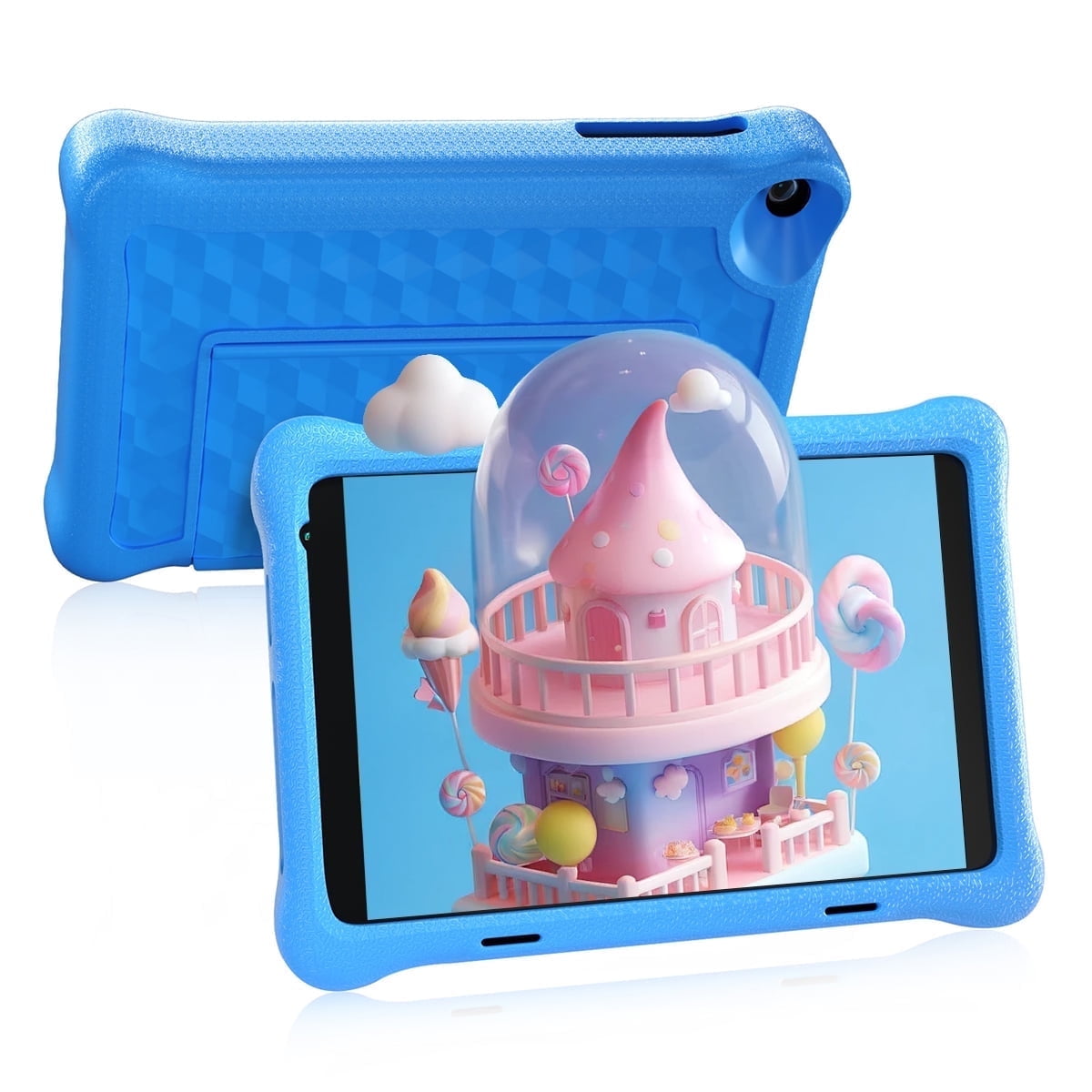 BESTSKI 8'' Kids Tablet Android 12, 2GB RAM+32GB ROM, Quad-Core, 1280x800 IPS HD Touchscreen, Silicone Case, Blue