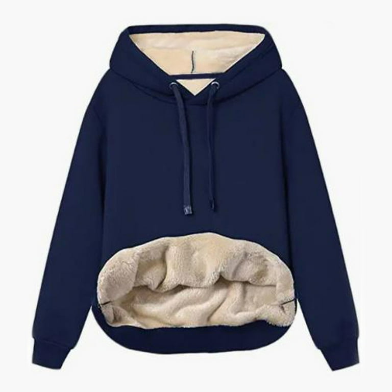 Bestspr Women s Plush Lined Zipper Solid Color Warm Jacket Fashionable and Comfortable Women s Winter Large Size Plush Hoodie Women s Plush Jacket