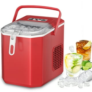 KISSAIR Countertop Ice Maker Portable Ice Machine, Basket Handle,  Self-Cleaning Ice Makers, 26Lbs/24H, 9 Ice Cubes Ready in 6 Mins, S/L ice,  for Home