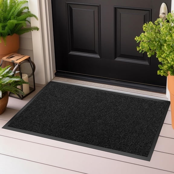 Bestvue Front Door Mat Indoor Entrance Outside Floor Doormat Entryway Welcome Mats Commercial Non Slip Rubber Backing Heavy Duty Trap Dirt Moisture for High Traffic Area 4′ x 5′