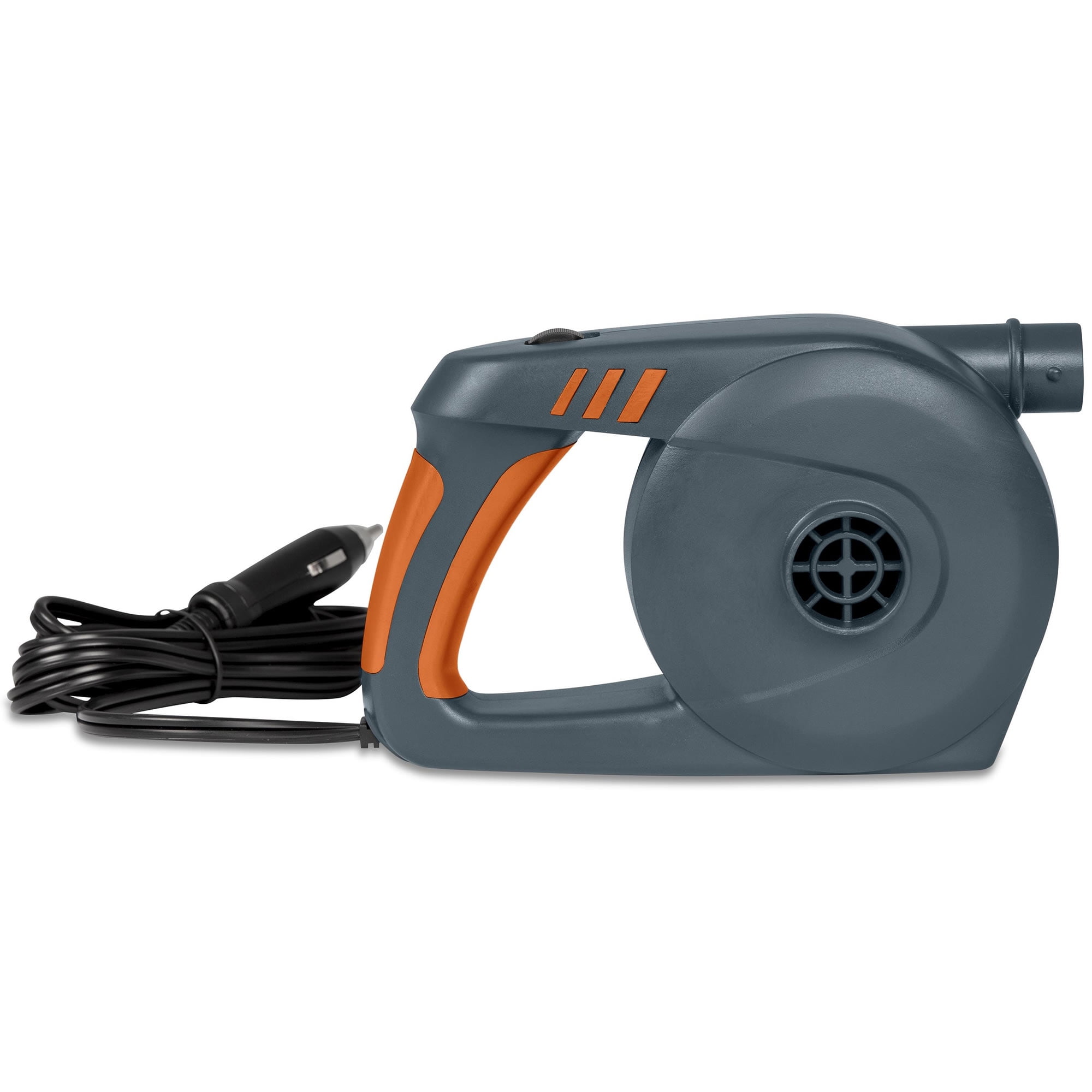 Bestway: PowerGrip DC Air Pump - Gray & Orange - Handheld Electric Pump, Inflate & Deflate Mattresses-Pools-Floats-Toys, 3 Valve Adapters, Portable