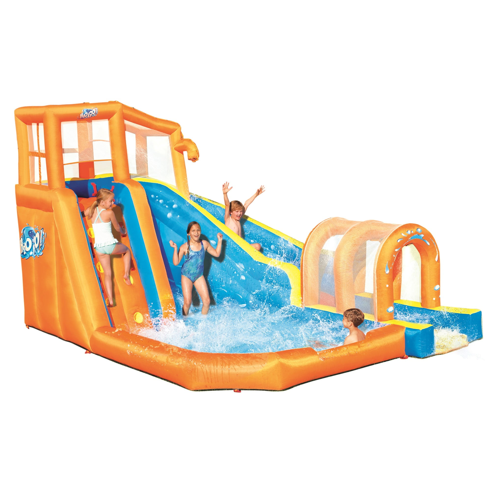Hurricane Tunnel Blast Inflatable Water Park with Climbing Wall