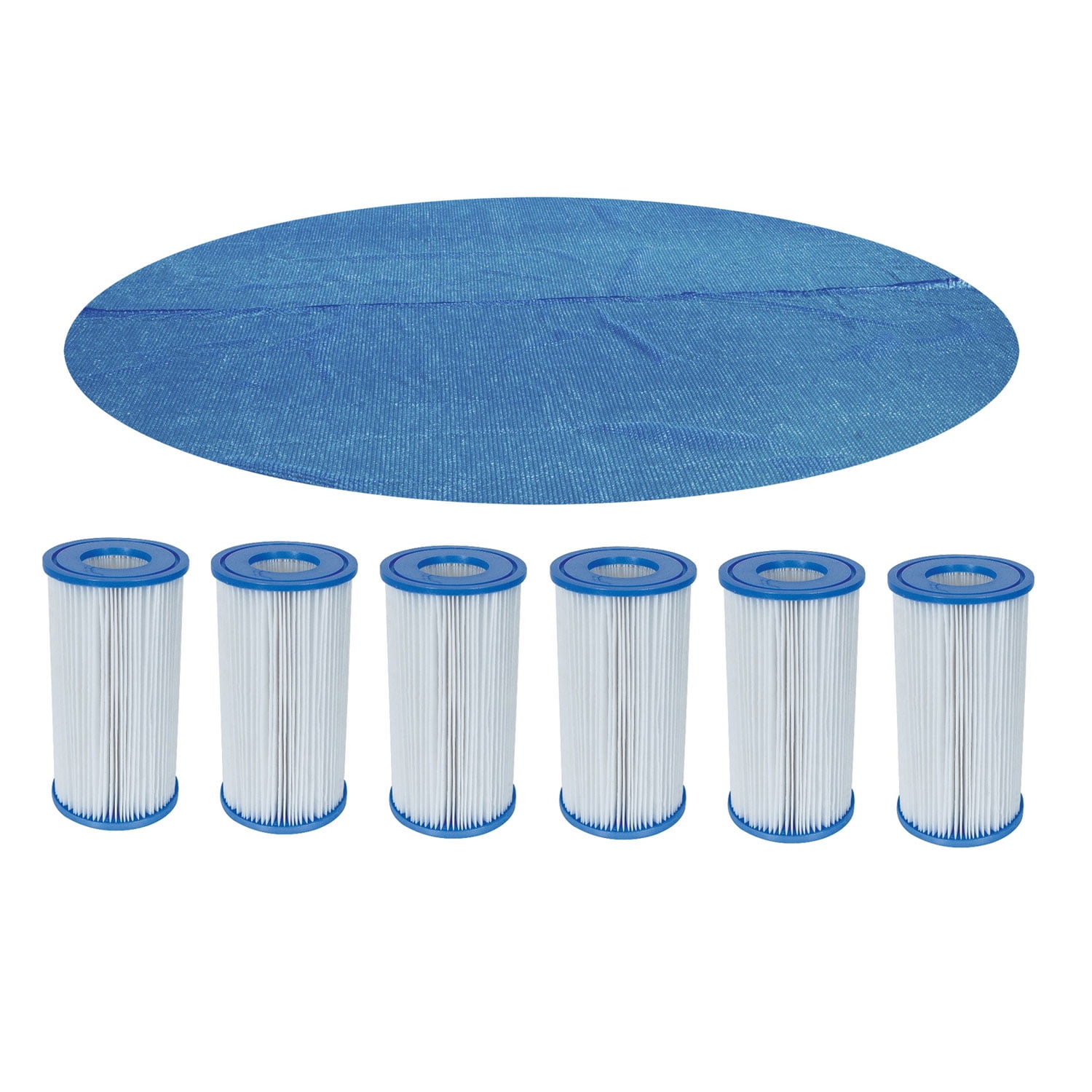 Bestway 58252e 14 ft round above ground swimming pool solar heat cover blanket sale
