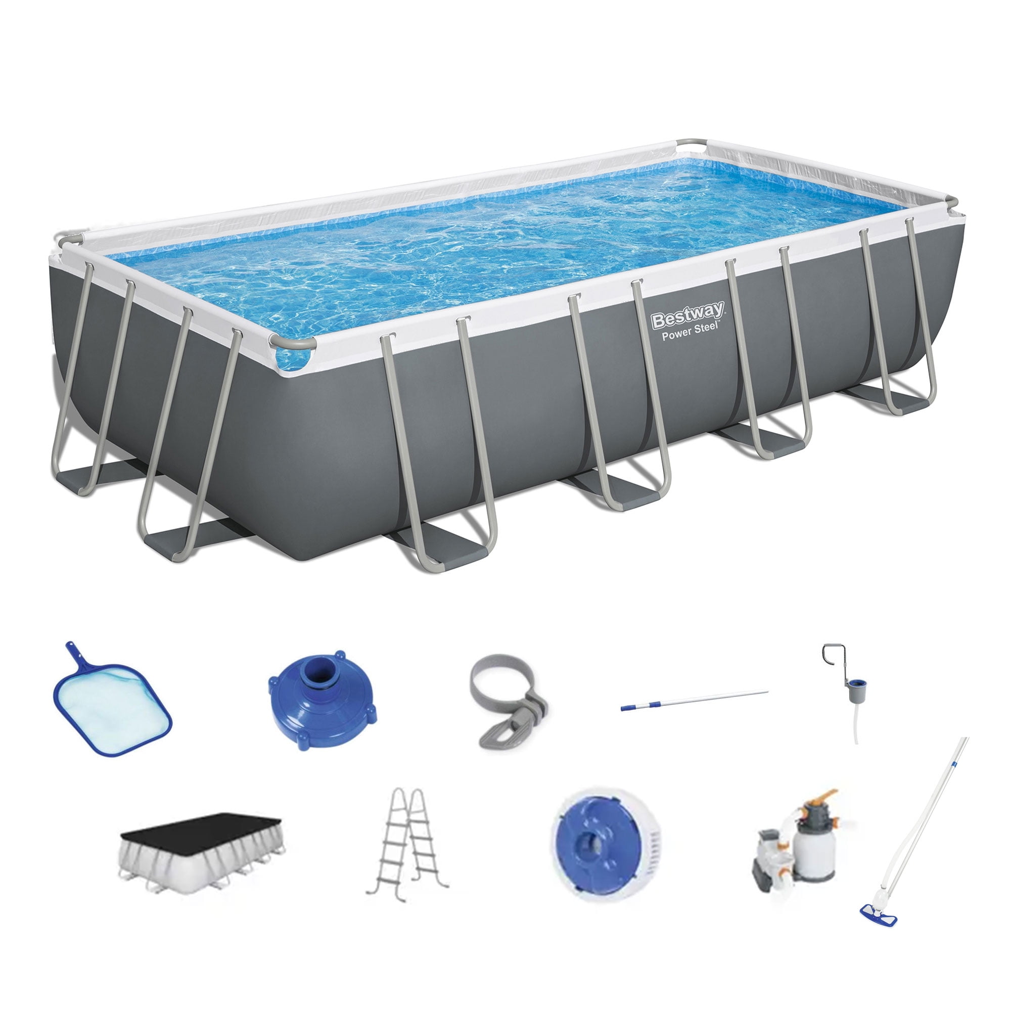 Bestway 18ft x 9ft x 4ft Rectangular Above Ground Swimming Pool Kit
