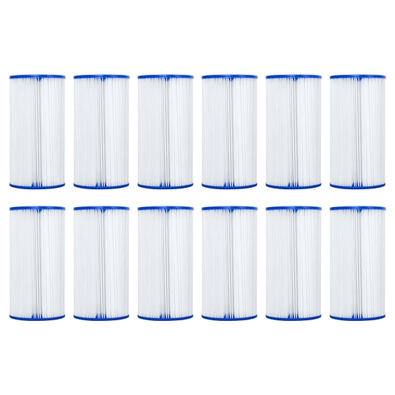Bestway 4.2"x8" Type III-A/C Filter Cartridge Swimming Pool Pump, 12 Pack