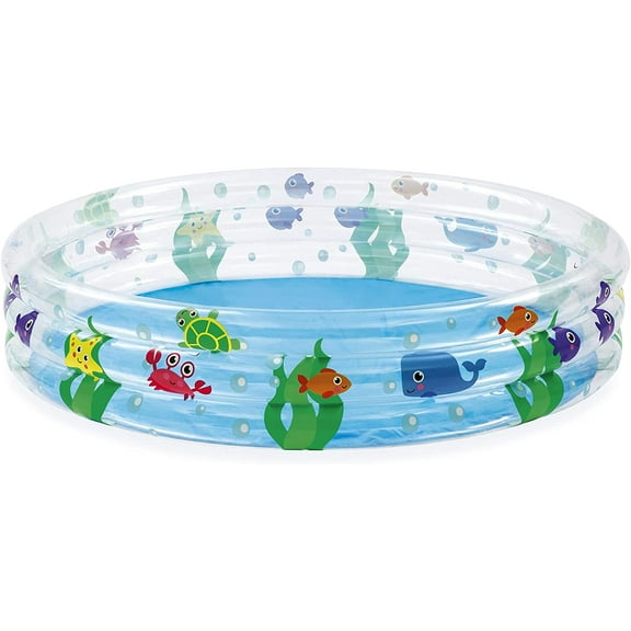 Bestway 51004 Inflatable Play Pool, Deep 3-Ring Sea Theme 60X12 INCHES