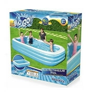 BESTWAY H2OGO! BLUE RECTANGULAR INFLATABLE FAMILY POOL (10' X 6' X 22") - BLUE