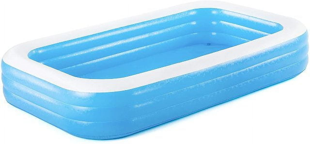 Bestway Blue Rectangular Inflatable Pool, 10ft x 22in, Above Ground ...