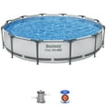 thumbnail image 1 of Bestway 12' x 30" Steel Pro Round Frame Above Ground Pool Set with Filter Pump, 1 of 10