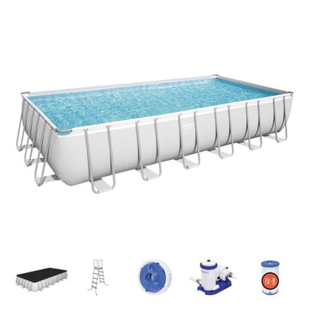 Bestway 56542E 24 x 12-Foot Rectangular Above Ground Swimming Pool Set with Pump