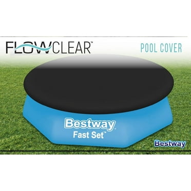 Bestway 58032E 8 Foot Round PVC Pool Cover for Above Ground Fast Set Pools