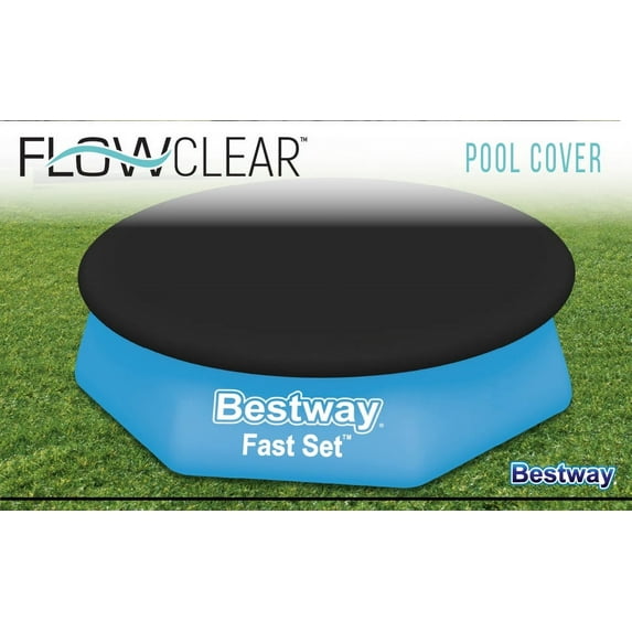 Bestway 58032E 8 Foot Round PVC Pool Cover for Above Ground Fast Set Pools