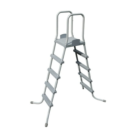 Bestway 58337 Ladder, 52" | for Above Ground Pools | Durable Rust-Proof Metal Frame