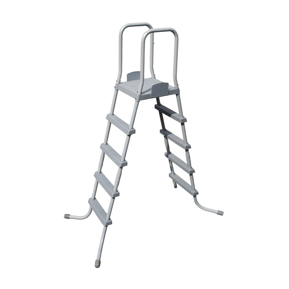 Bestway 58337 Ladder, 52" | for Above Ground Pools | Durable Rust-Proof Metal Frame