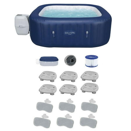 Bestway 6 Person Inflatable Hot Tub with 2 Pillows
